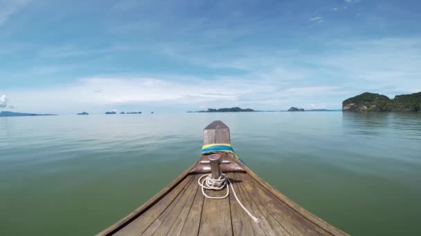 Beautiful View Boat Sea Nature Background — Stockvideo