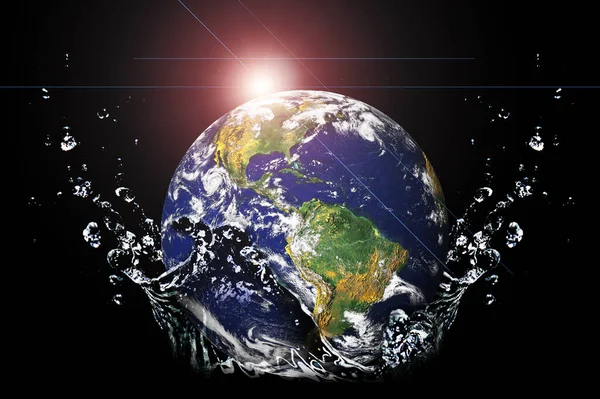 Erd Und Wasserbild Zeigt Die Bedeutung Des Wassers — Stockfoto