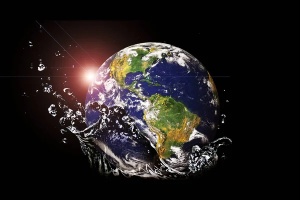 Земля Вода Зображення Показують Важливість Води — стокове фото