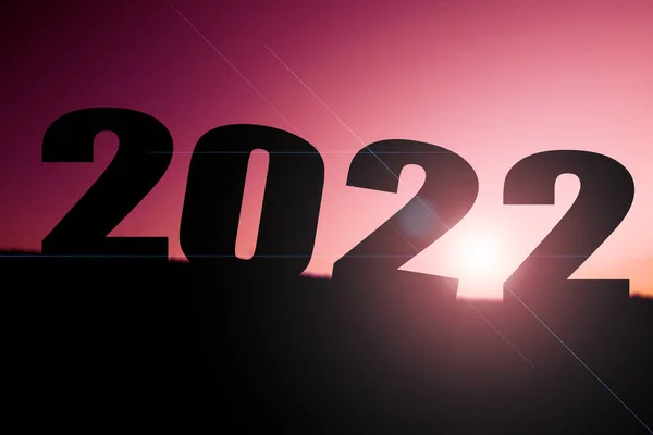 Concept Happy New Year 2022 Color Background — Stock Photo, Image