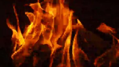 Siyah arka planda turuncu alevi kapat 