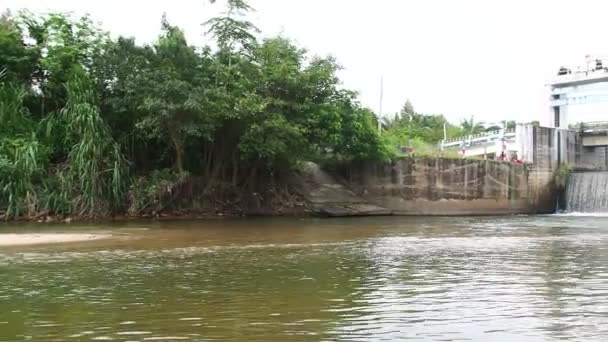 Medelstor Damm Thailands Landsbygd Små Dammar Blockerar Kanaler Landsbygdsområden — Stockvideo