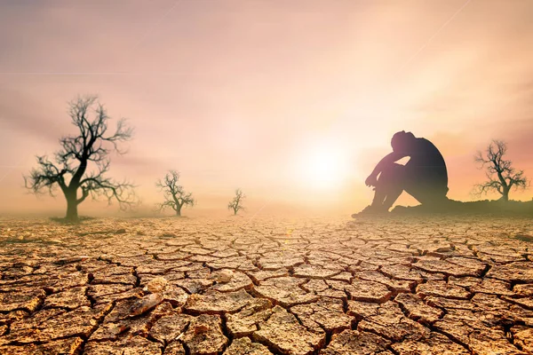 Chi Disperato Causa Della Siccità Pioggia Non Cade Stagione Causa — Foto Stock