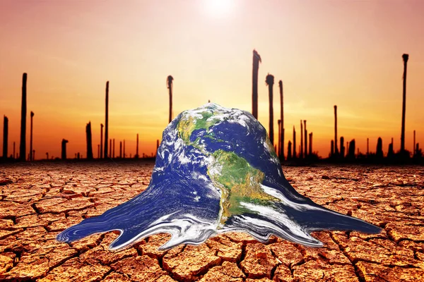 Tierra Que Derrite Grietas Suelos Áridos Debido Calentamiento Global Concepto — Foto de Stock