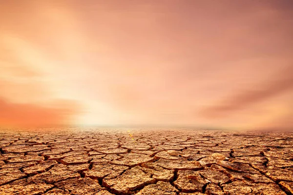 Jorden Som Smälter Torra Jordsprickor Grund Den Globala Uppvärmningen Begreppet — Stockfoto