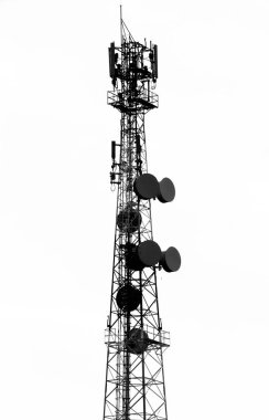 iletişim kulesi beyaz arkaplanda izole edildi.