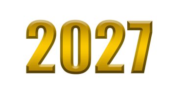 Beyaz üzerine izole edilmiş 202 yeni yıl altın rengi