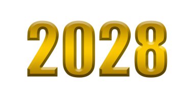 2023 Yeni Yıl Altın Metni Beyaz zemin üzerinde izole edilmiş 3 d illüstrasyon