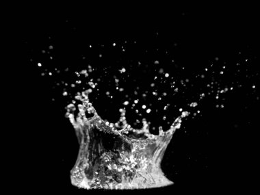Siyah arkaplanda su sıçraması