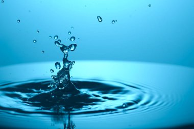 Suya düşen bir damla su, makro çekim