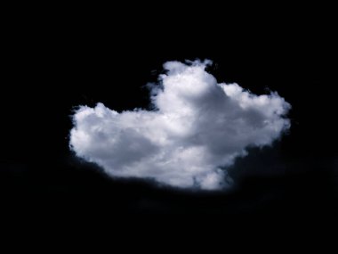 Siyah arkaplanda beyaz bulut