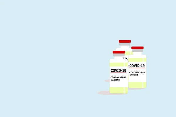 Vector Illustration Set Covid Coronavirus Vaccine Isolated Blue Background Concept — Stock Photo, Image
