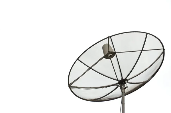 Antenne Parabolique Isolée Sur Fond Blanc — Photo