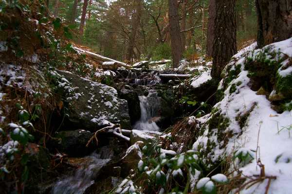 Nuvole Paesaggio Montagne Natura Alberi Vista Spagna Inverno — Foto Stock