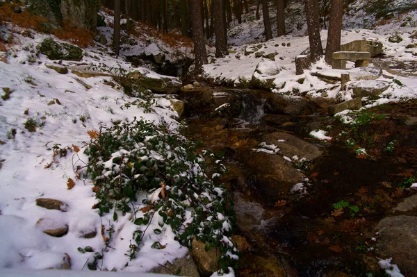 Nubes Paisaje Montañas Naturaleza Árboles Vista España Invierno — Foto de Stock