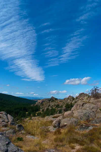 Paisagem Montanhas Vista Natureza Céu Nuvens — Fotografia de Stock