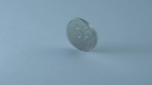 Περιστρεφόμενη coin.5 ρούβλια — Αρχείο Βίντεο