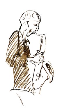 Saksafonda çalan caz müzisyeni.