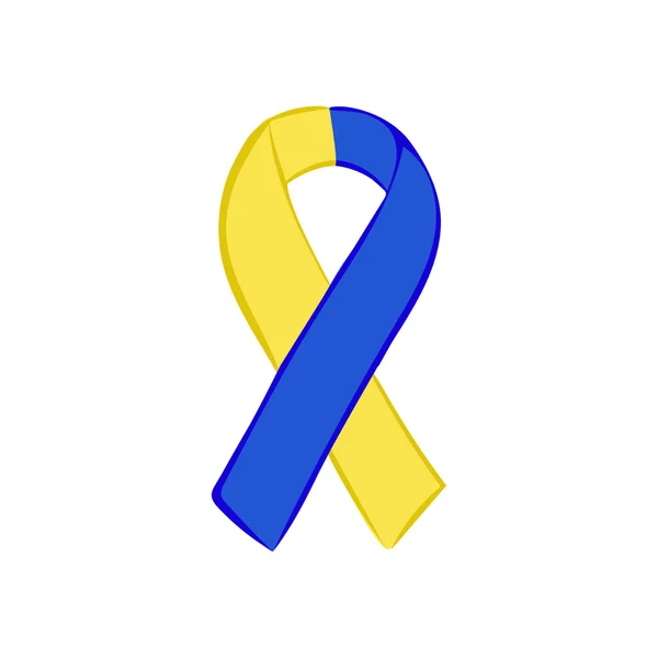 Welt Down Syndrom Tag gelb blaues Band — Stockvektor