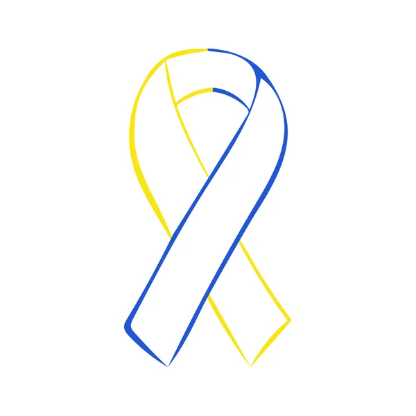 World down síndrome día amarillo azul cinta — Vector de stock