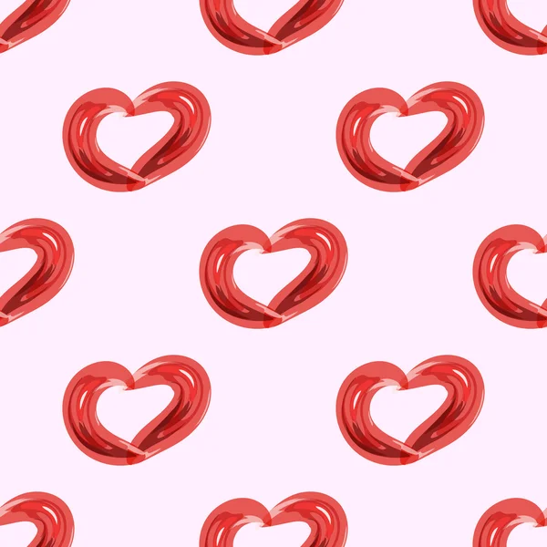 Rotes Herz Symbol der Liebe nahtloses Vektormuster — Stockvektor