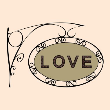 vintage sokak tabelası metin seviyorum