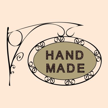 el yapımı metin üzerinde vintage sokak tabelası