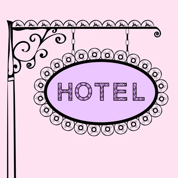 Hotel text on vintage street sign — Stock Vector