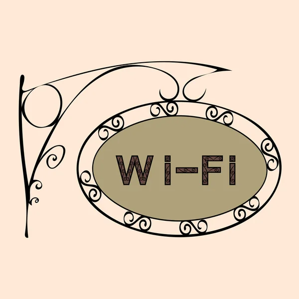 Texto Wi Fi no sinal de rua vintage — Vetor de Stock
