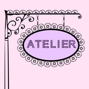 Atelier retro vintage sokak tabelası