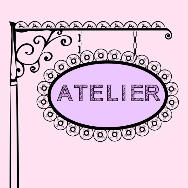 Atelier retro vintage sokak tabelası