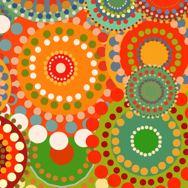 Textile color retro background ornament circles — Stock Vector