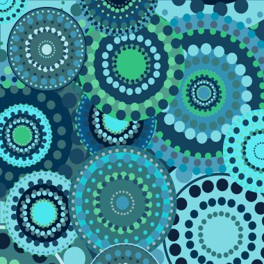 Vintage dairesel retro süs vektör arka plan mavi