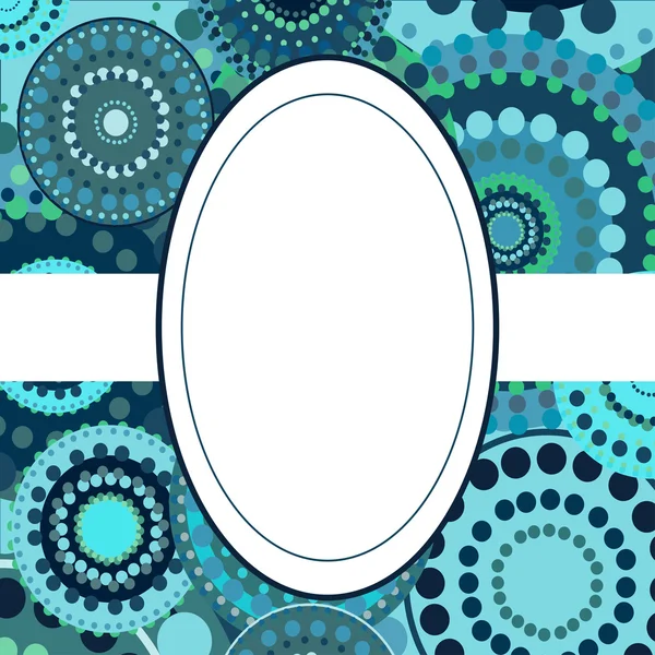 Moldura modelada fundo convite ornamento circular azul — Vetor de Stock