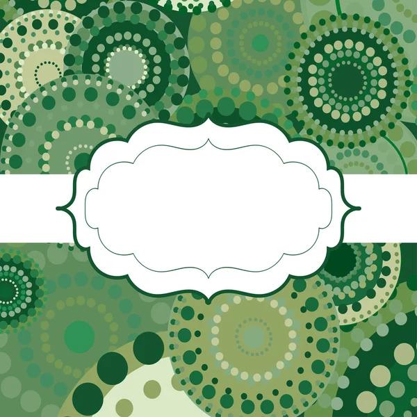 Cornice modello sfondo invito circolare ornamento verde — Vettoriale Stock