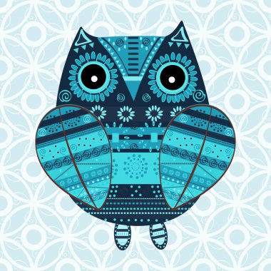 Etnik süslemeli şirin baykuş