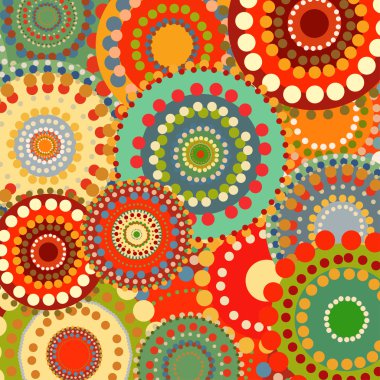 Tekstil renk retro arka plan süsleme daireler
