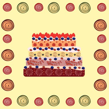 Doğum günü pastası ile çilek kremalı