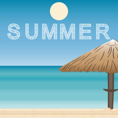 Şemsiye ufuk manzara sahil.