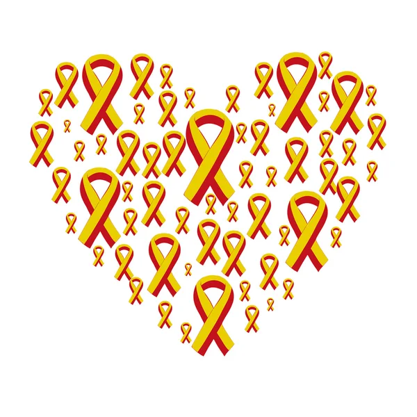 World Hepatit Day 28 juli gult rött band. — Stock vektor