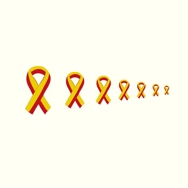 Dia Mundial da Hepatite 28 de julho fita vermelha amarela. — Vetor de Stock