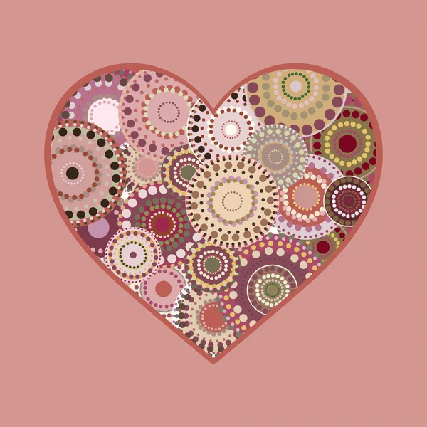 Romántico brillante tarjeta de felicitación corazón colorido . — Vector de stock