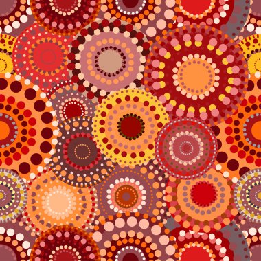 CI retro desenle kesintisiz canlı renkli kırmızı turuncu boyalı