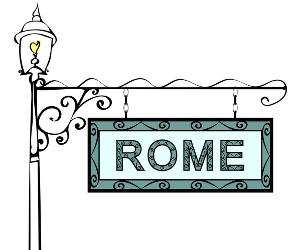 Rome retro vintage pointer lamppost. — Stock Vector