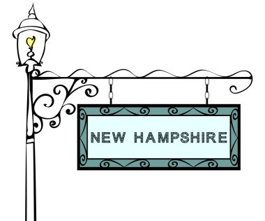 New Hampshire retro işaretçi sokak lâmbası direği.