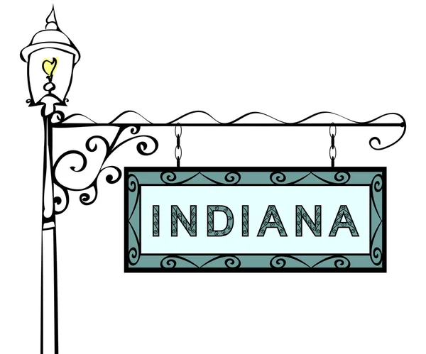 Poste de luz retro Indiana . — Vector de stock