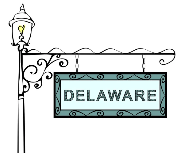 Candeeiro de ponteiro retro Delaware . —  Vetores de Stock