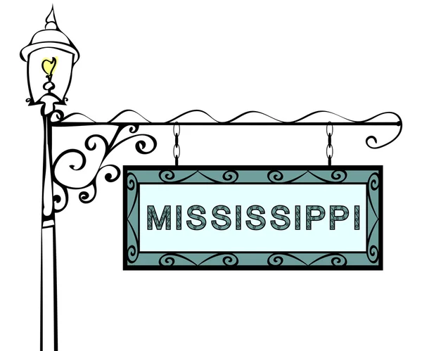Lampadaire rétro Mississippi . — Image vectorielle