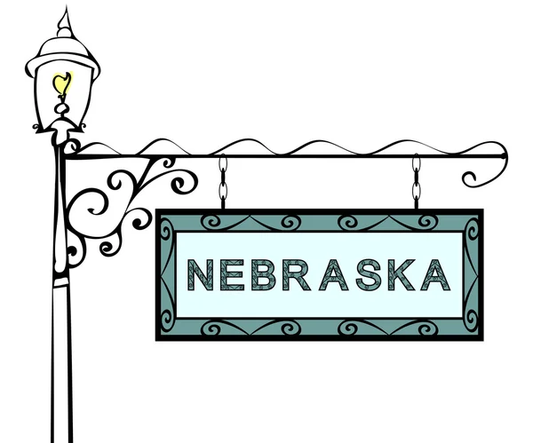 Nebraska retro Zeiger Laternenpfahl. — Stockvektor