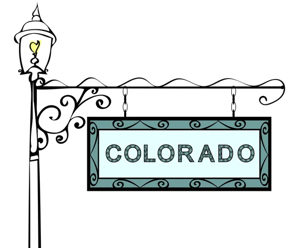 Colorado Retro Zeiger Laternenpfahl. — Stockvektor